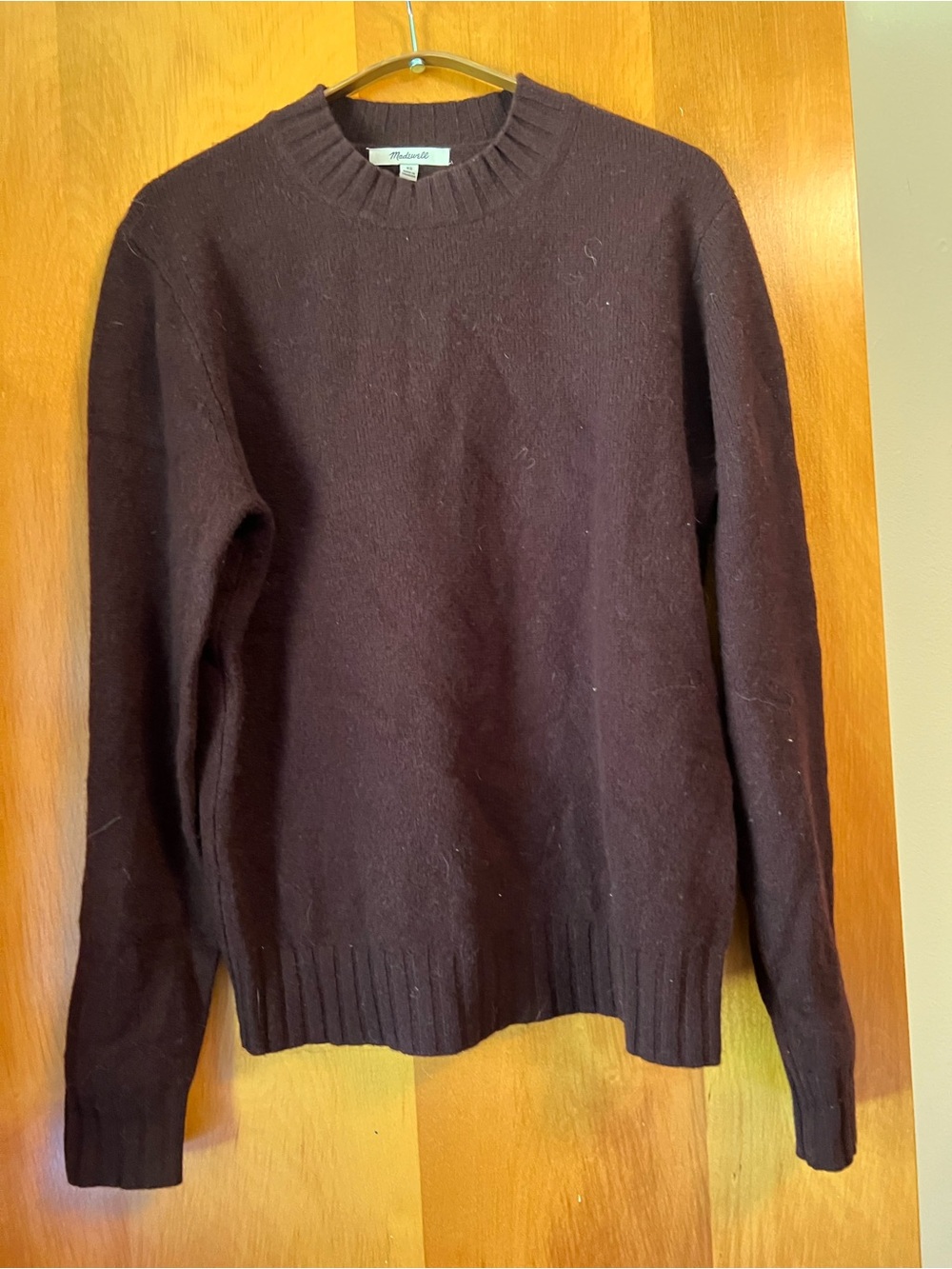 Madewell Men's Crewneck Sweater - Maroon wool